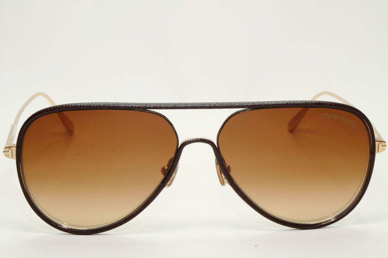 Tom Ford Sunglasses Jessie-02 24K Gold Plated Leather Pilot Brown FT1016 32G
