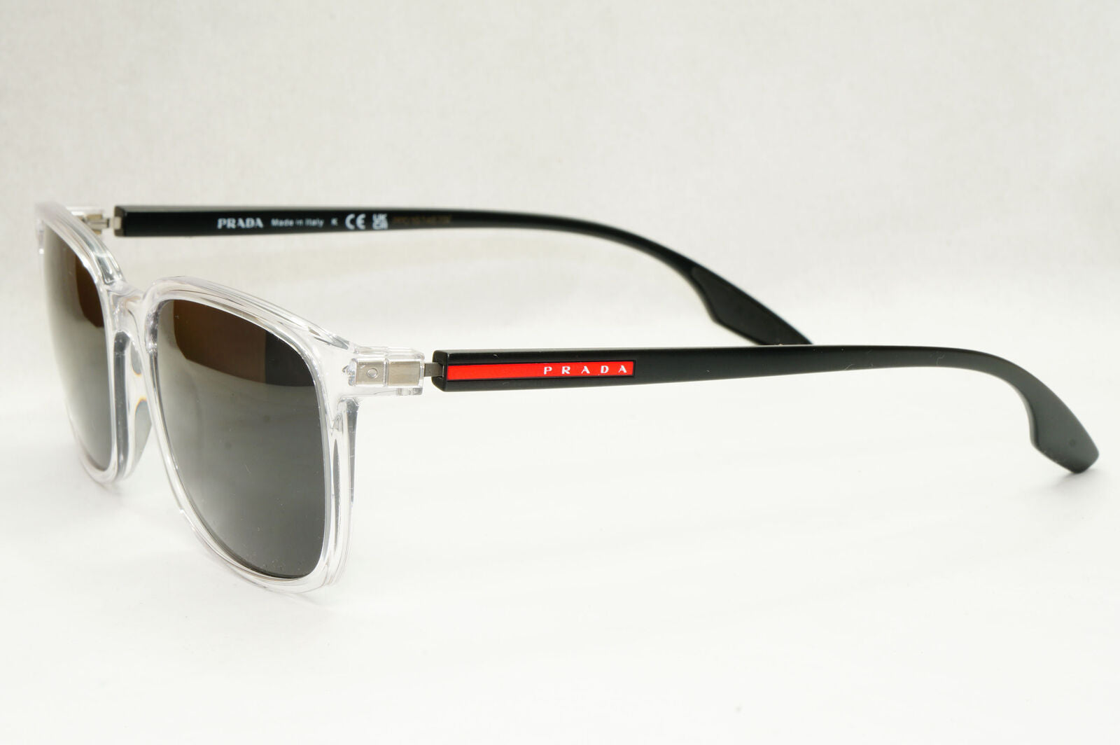 Prada Sunglasses Crystal Black Square Transparent PS05MV VPS 05M 2AZ-1O1 55mm