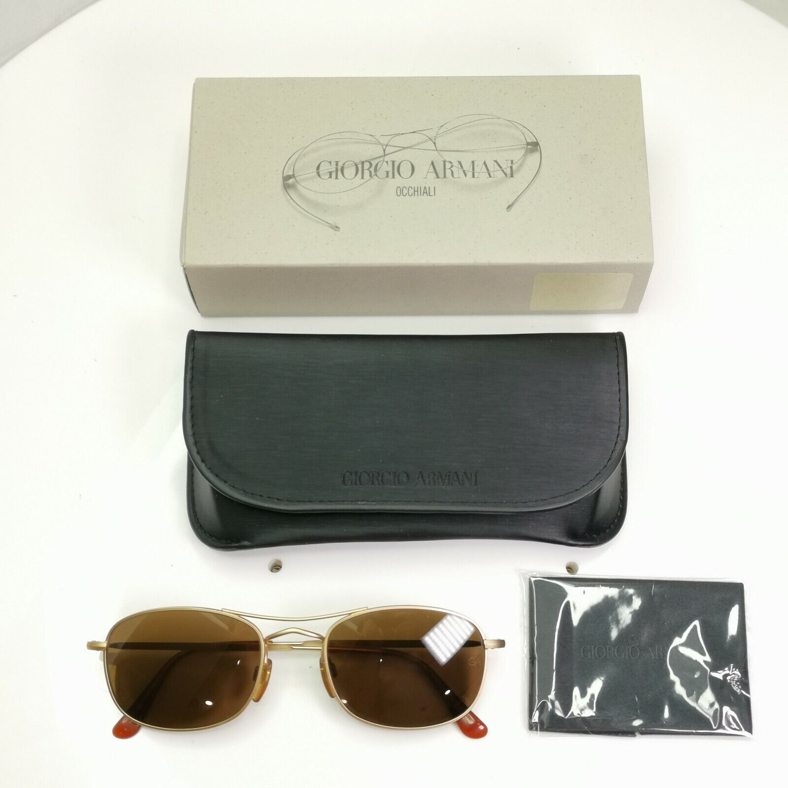 Authentic Giorgio Armani 1997 Vintage Sunglasses Gold Metal Men Women 635 703