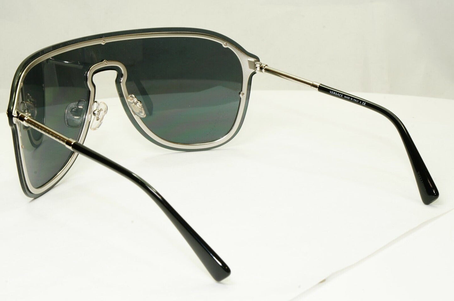 Versace Sunglasses Shield Visor Mask Gold Mirror Silver Unisex MOD 2180 1000/5A