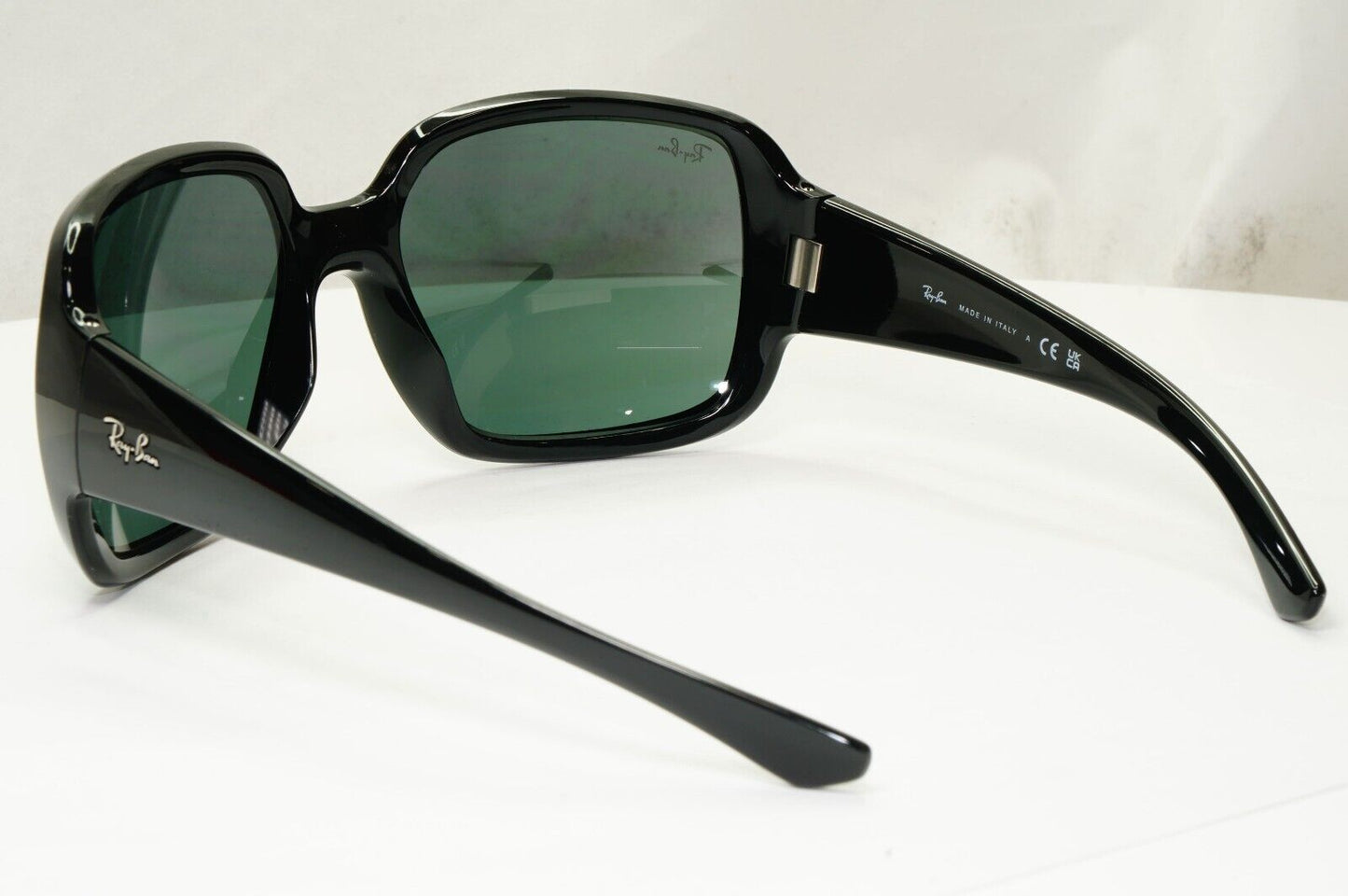 Ray-Ban Sunglasses Square Oversized Black Dark Green Powderhorn RB 4347 601/71