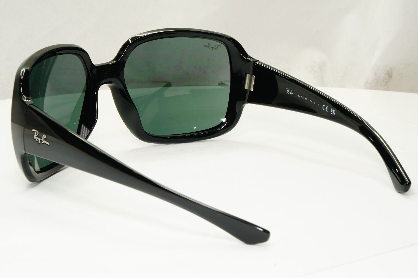 Ray-Ban Sunglasses Square Oversized Black Dark Green Powderhorn RB 4347 601/71