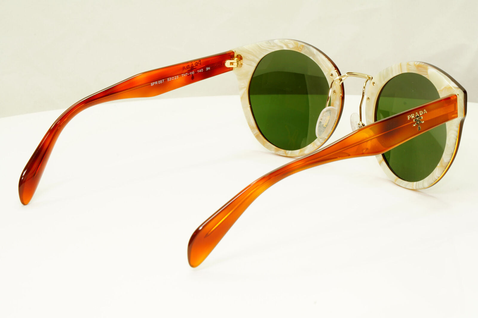 Prada Brown Green Sunglasses Tortoiseshell Gold Womens SPR 05T PR05TS TH7-1I0