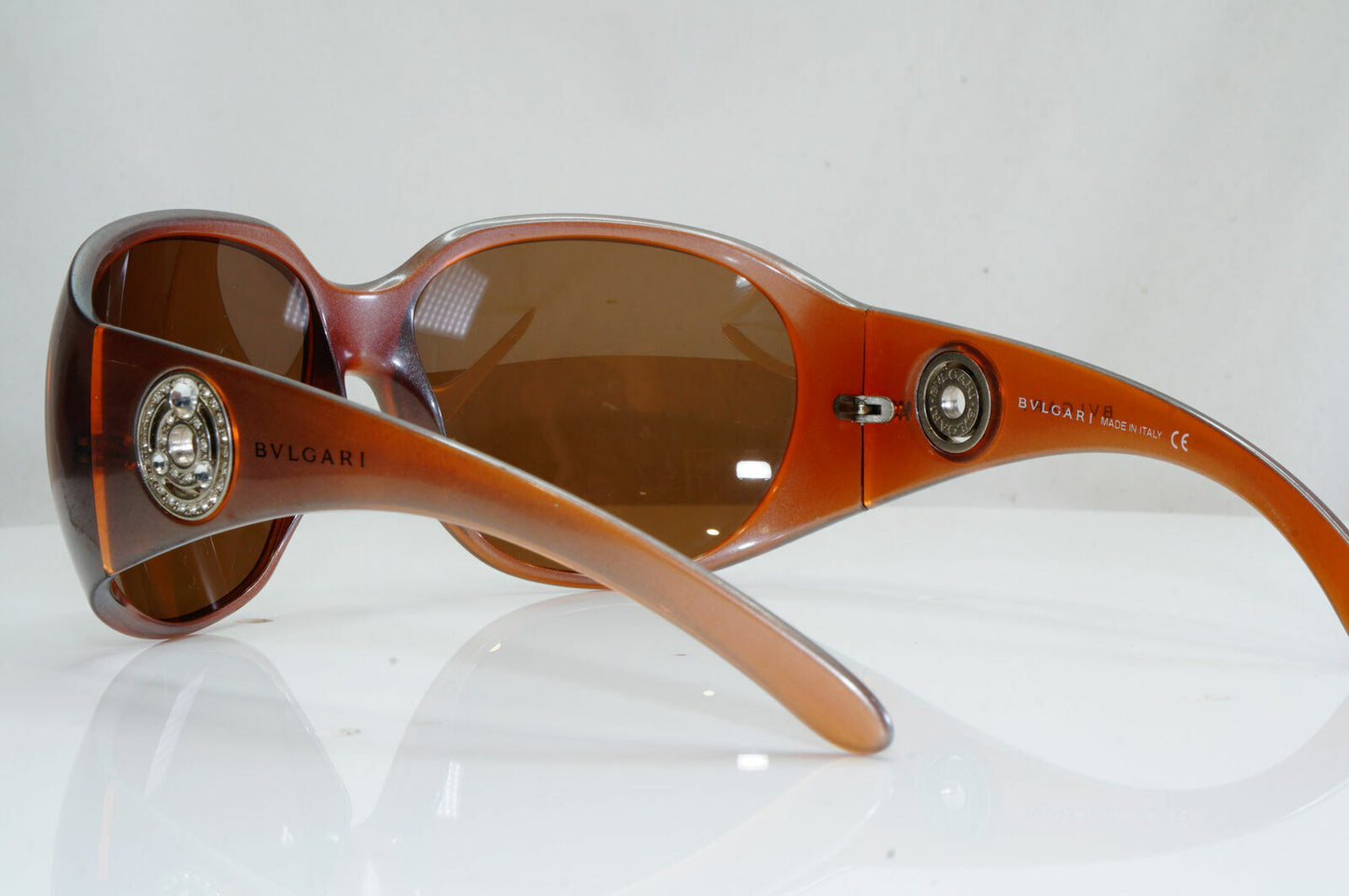 Bvlgari Diamante Oversized Sunglasses Womens Vintage Brown 8009 945/13 28489