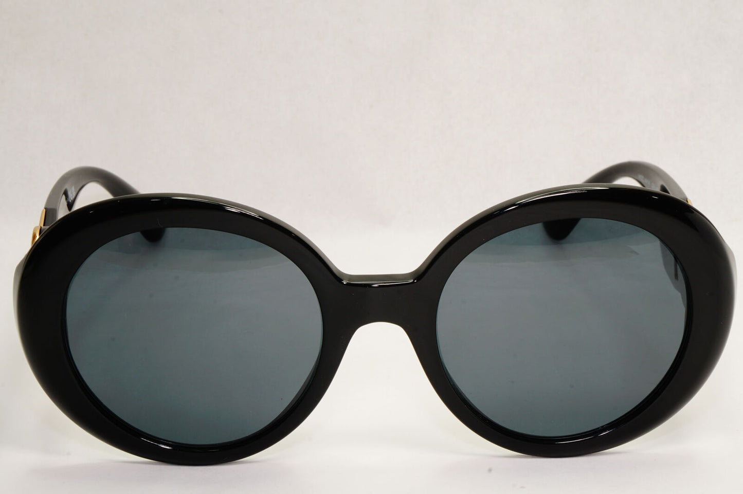 Versace Sunglasses Black Gold Medusa Round Oval Oversized MOD VE 4414 GB1/87