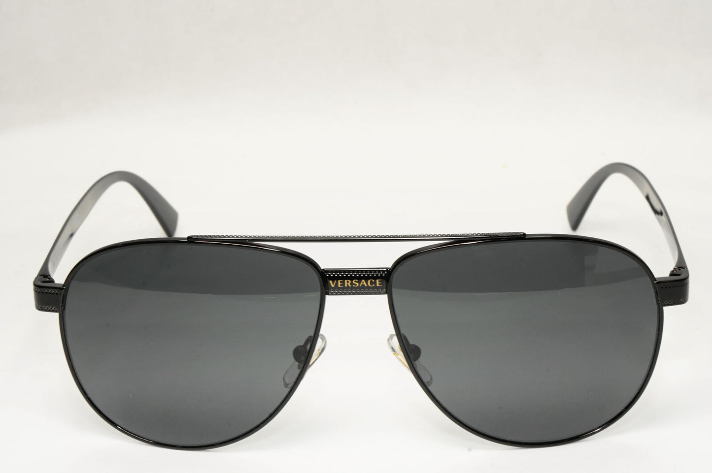 Versace Sunglasses Black Pilot Metal Fashion Designer MOD VE 2209 1009/87