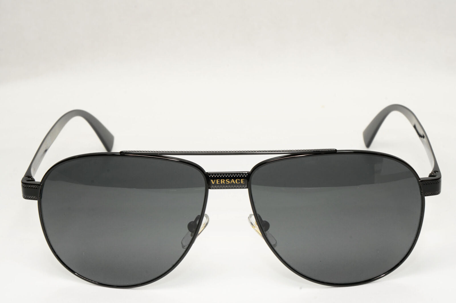 Versace Sunglasses Black Pilot Metal Fashion Designer MOD VE 2209 1009/87