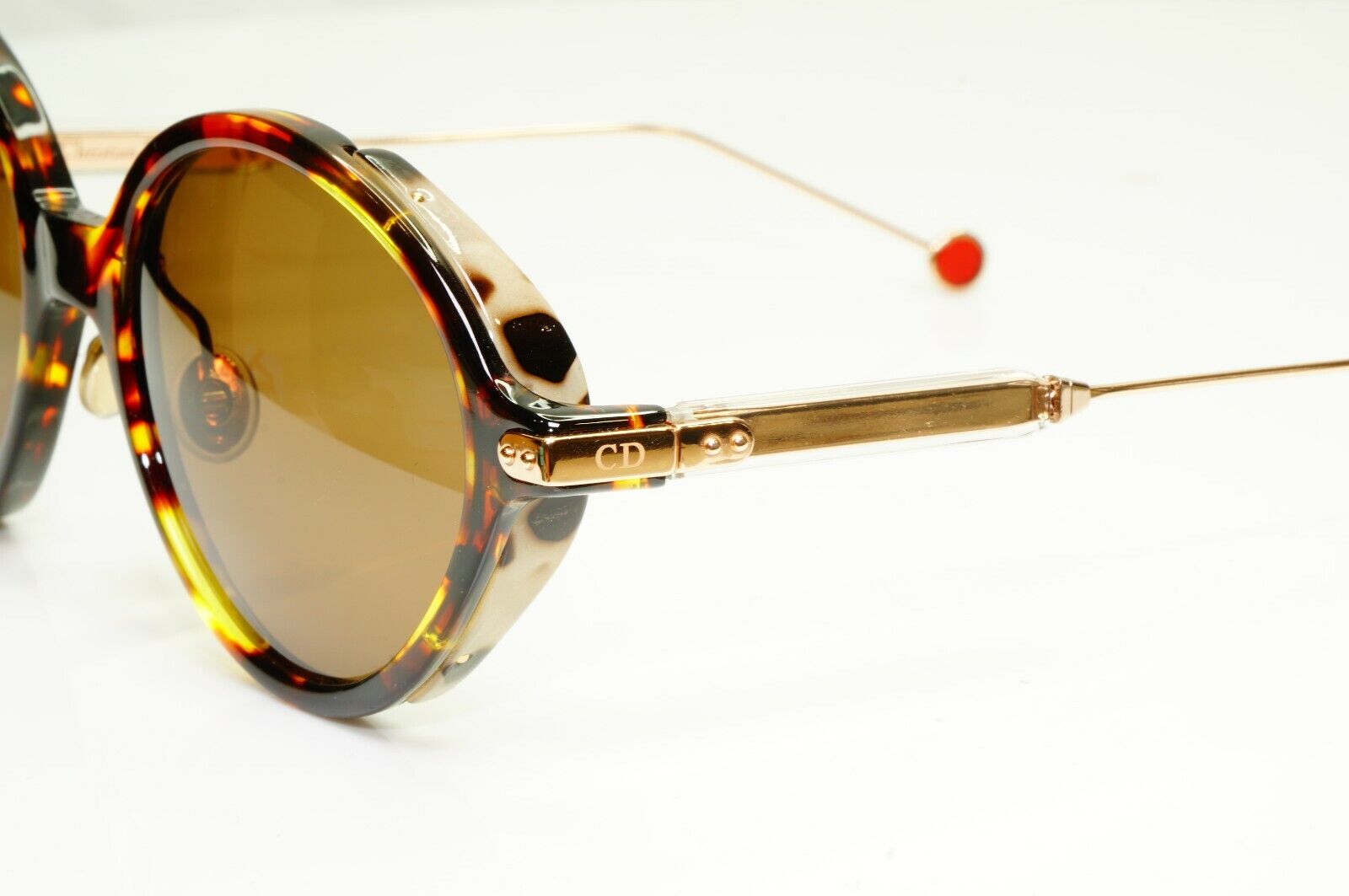 Authentic Dior Womens Sunglasses Round Umbrage Havana Brown N3 Gold 0X3TN