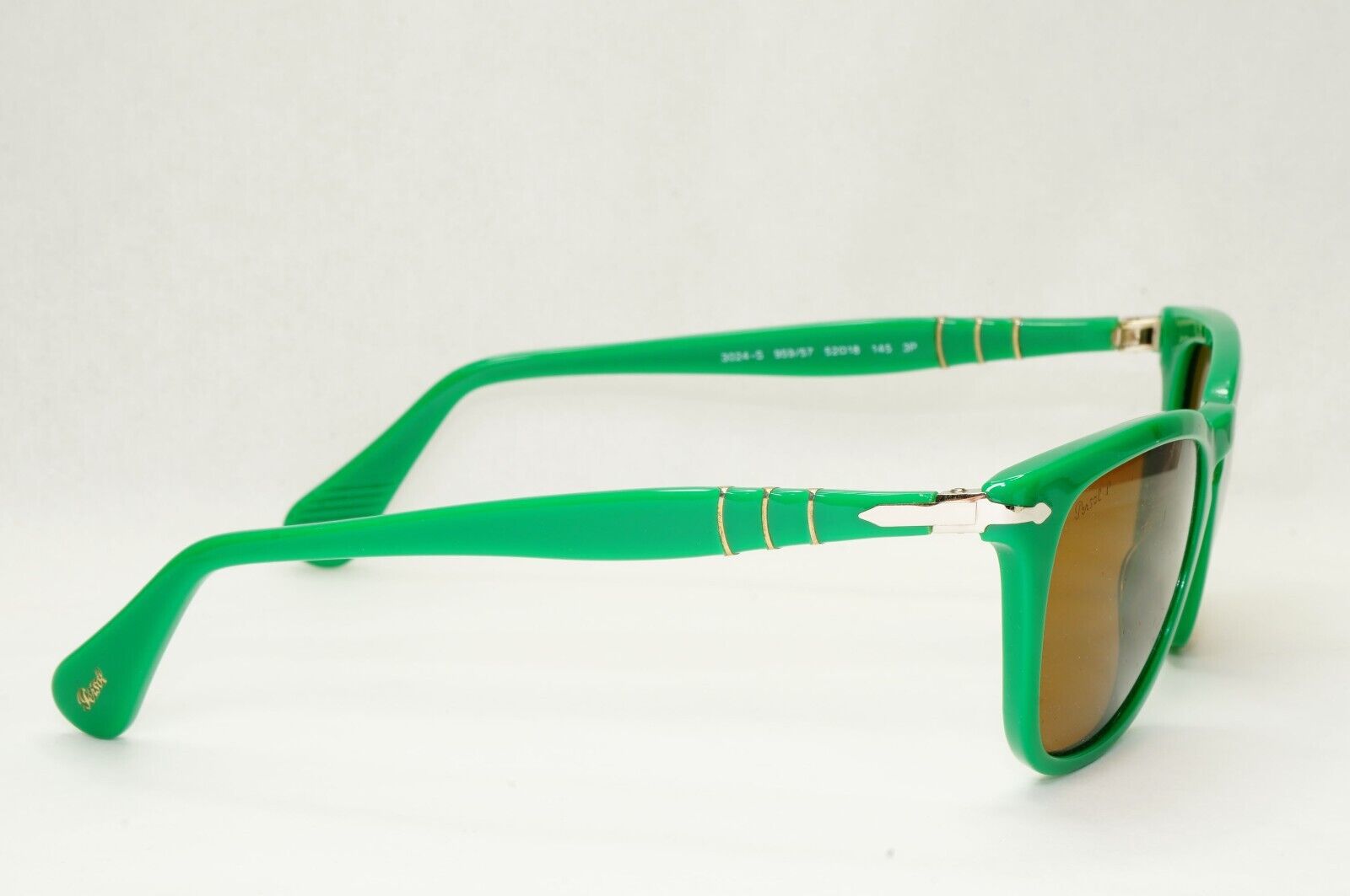 Persol Sunglasses 2012 Capri Polarized Green Brown Square 3024-S 959/57 52mm