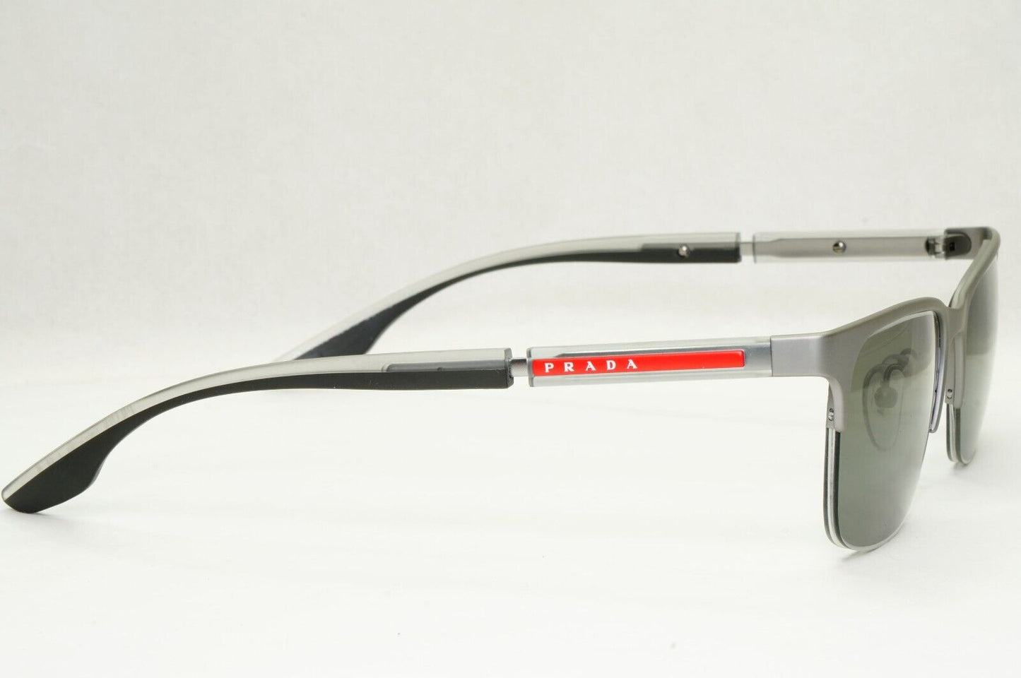 Prada Sunglasses Polarized Grey Silver Mirror Square PS55OV VPS 55O DG1-1O1 52mm