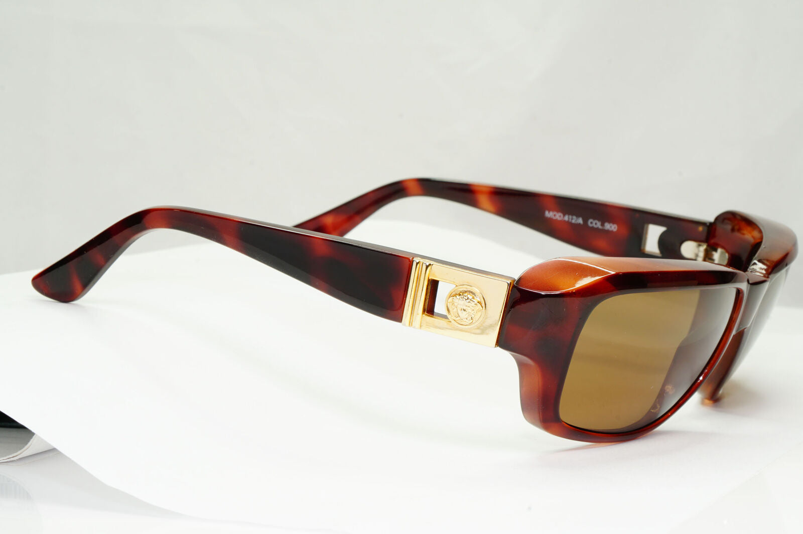 Gianni Versace 1996 Sunglasses Vintage Gold Brown Retro MOD 412/A COL 900 151222