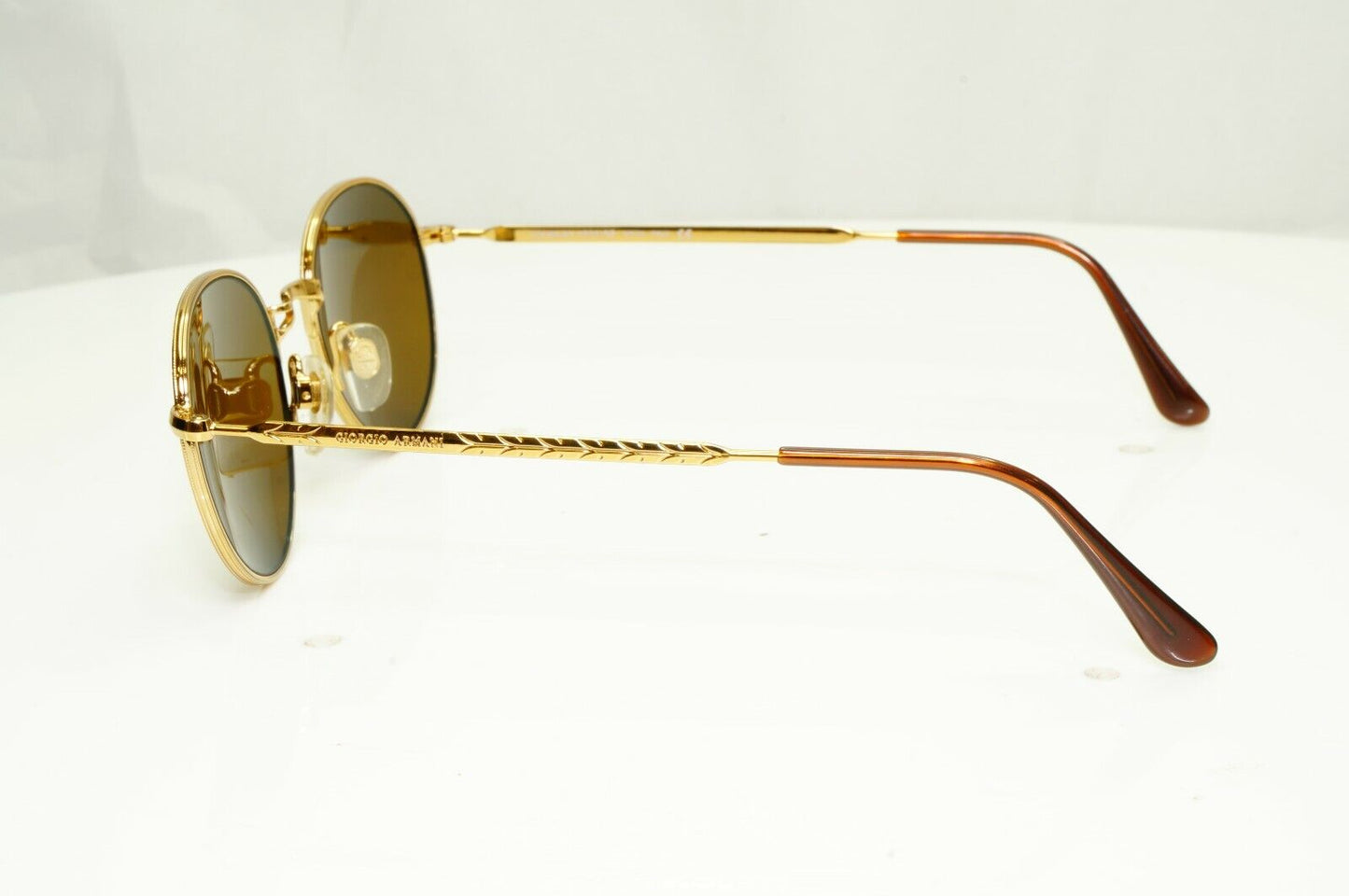 Authentic Giorgio Armani 1997 Vintage Sunglasses Gold Round Men Women 652 927