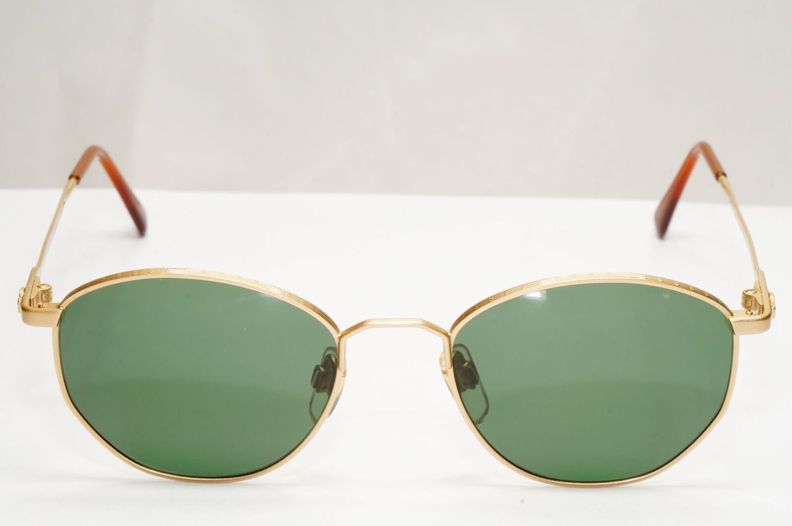 Emporio Armani Sunglasses 1997 Vintage Gold Green Metal Round 031 703 48mm B