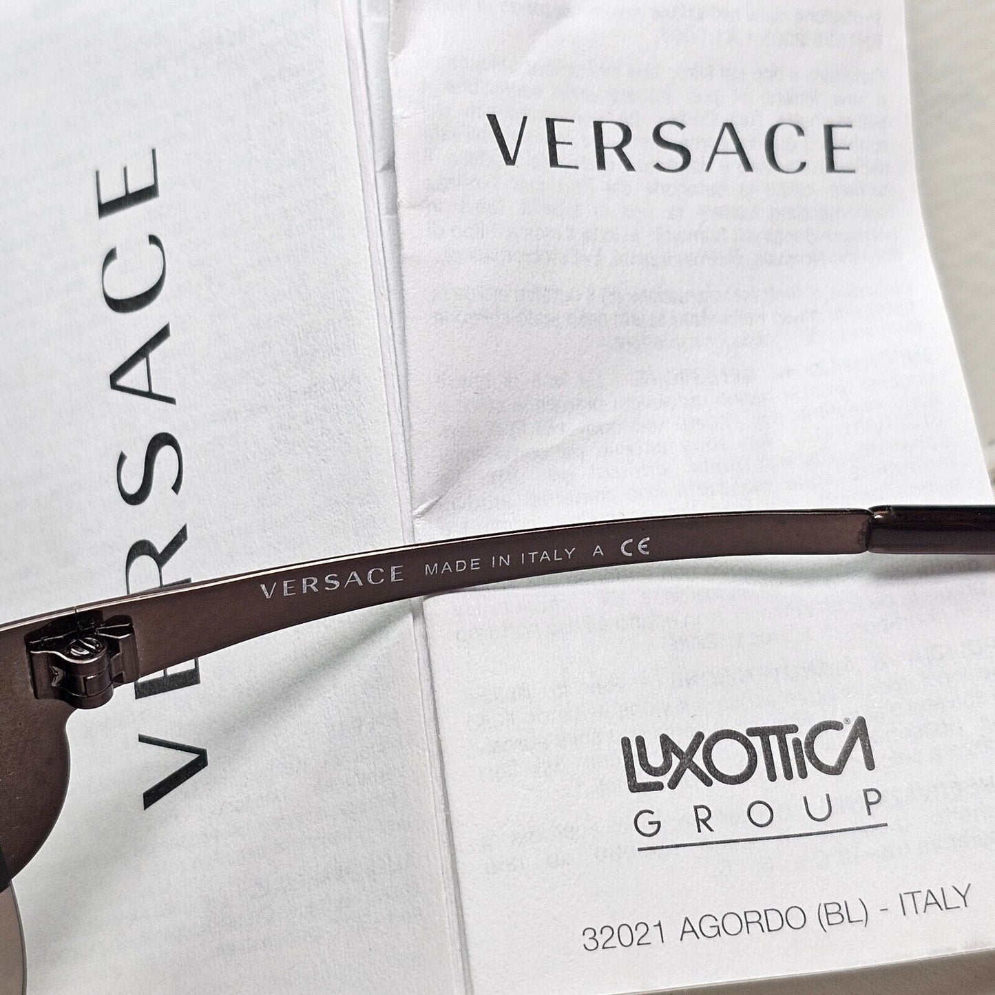 Versace Sunglasses 2008 Vintage Shield Rimless Rare MOD VE 2113-B 1257/13 250924