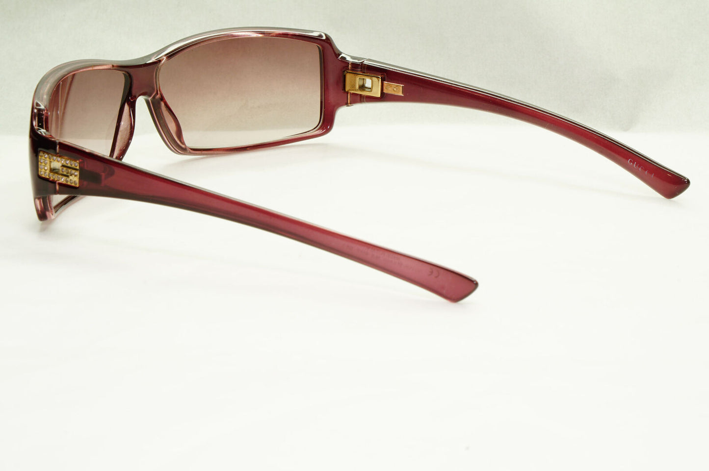 Gucci Sunglasses 1999 Pale Burgundy Rose Red Rectangle GG 2515/STRASS NL9 180224