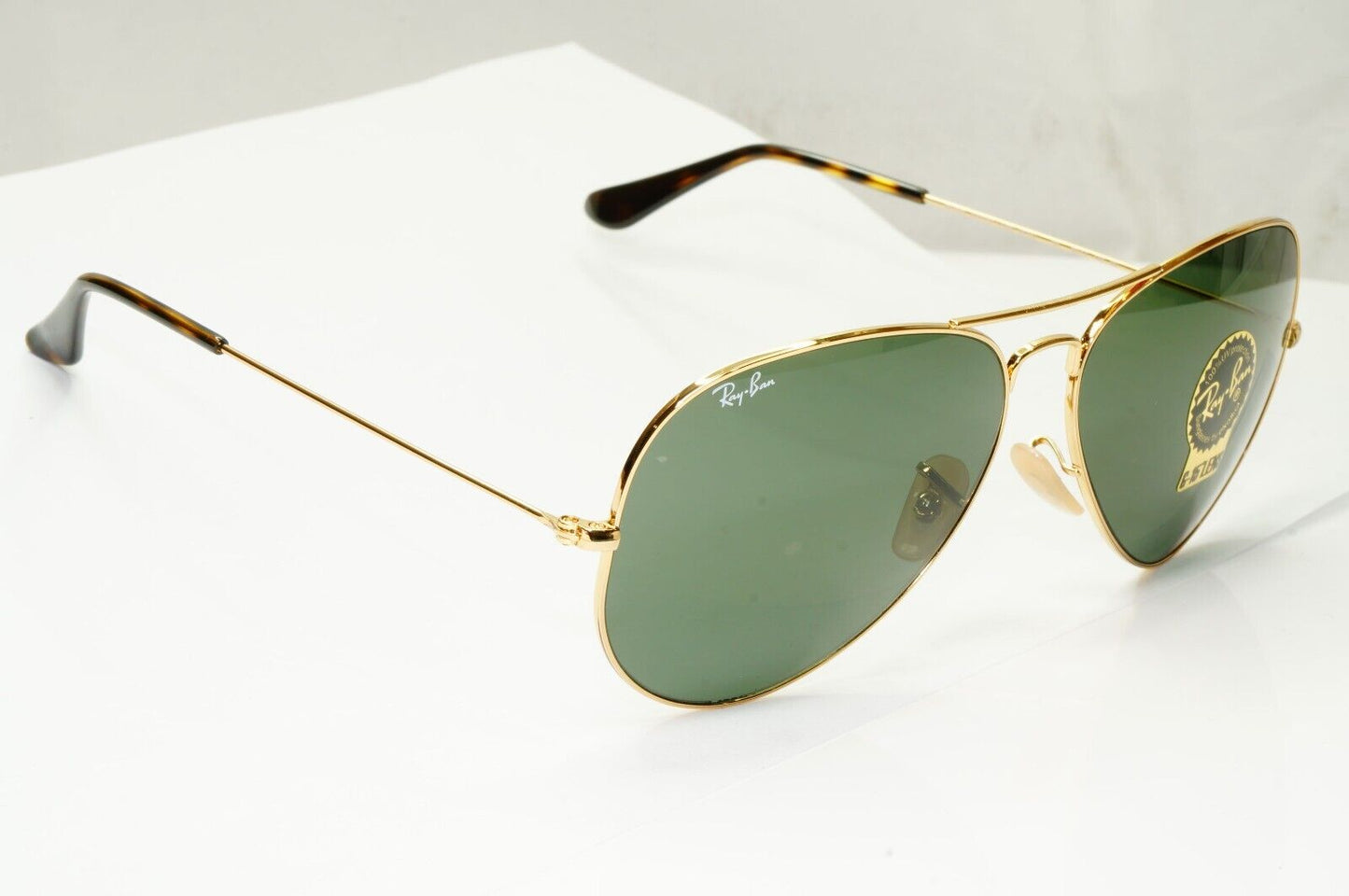 Ray-Ban Sunglasses Aviator Gold Arista Green G15 Large Metal RB 3025 181 62mm