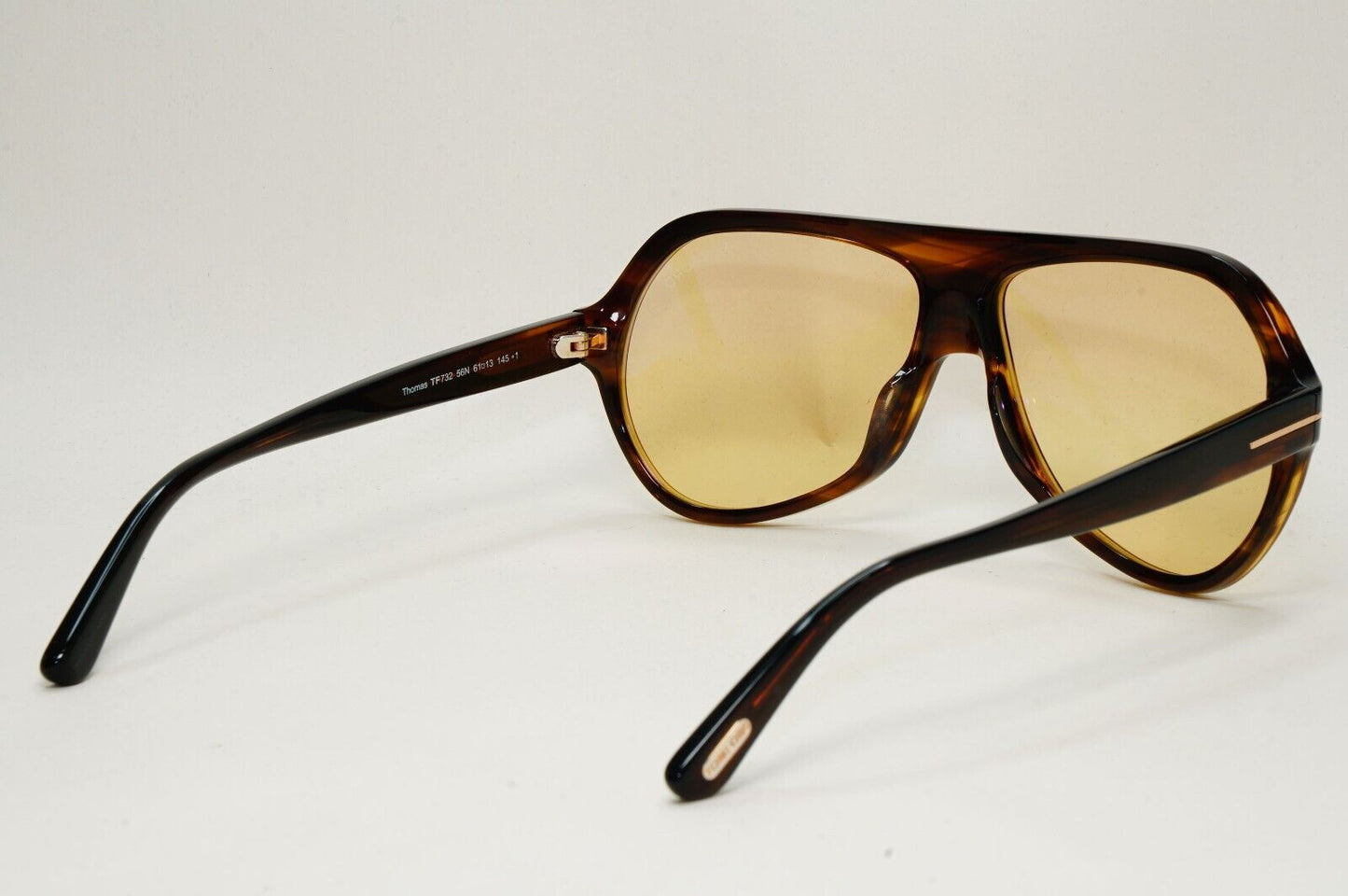Tom Ford Sunglasses Thomas Brown Yellow Gold Pilot Navigator FT0732 TF 732 56N