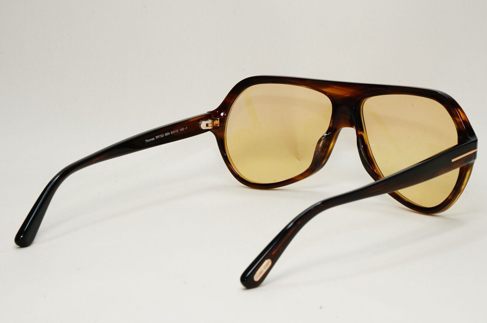 Tom Ford Sunglasses Thomas Brown Yellow Gold Pilot Navigator FT0732 TF 732 56N