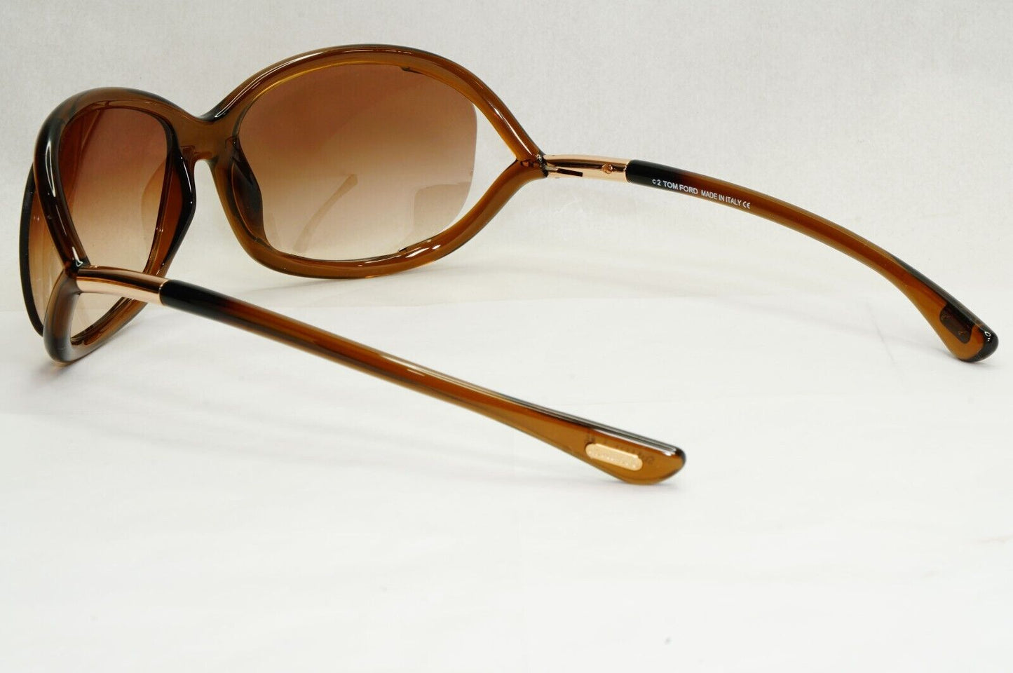 Tom Ford Sunglasses Jennifer Brown Gradient Shiny Gold Wrap FT0008 TF8 692 [A]