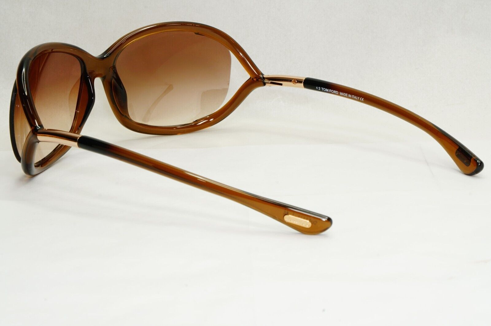 Tom Ford Sunglasses Jennifer Brown Gradient Shiny Gold Wrap FT0008 TF8 692 [A]