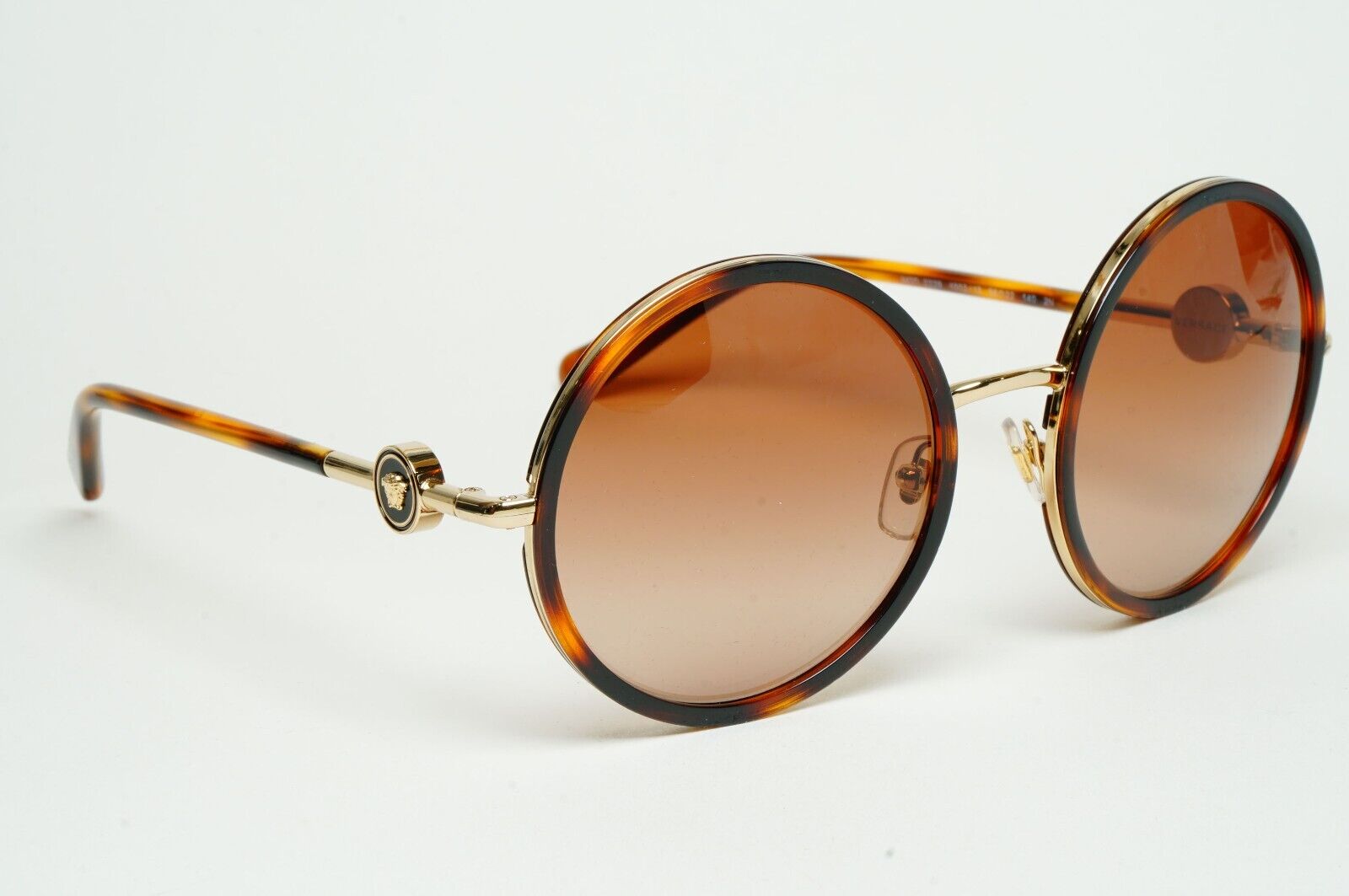 Versace Sunglasses Round Brown Gold Medusa Tortoise MOD VE 2229 1002/13 56mm