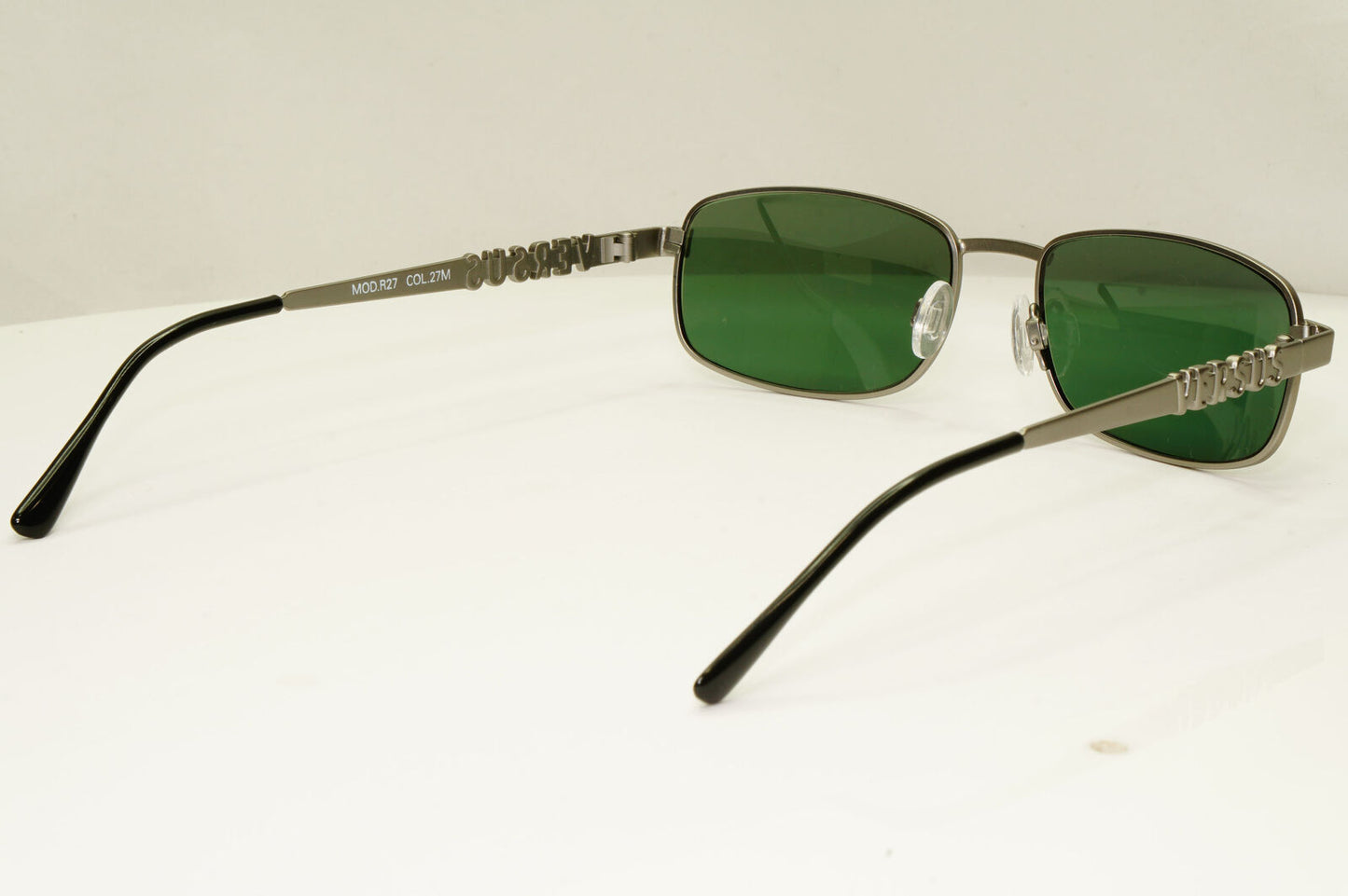 Versus 1995 Vintage Silver Green Metal Sunglasses Gianni Versace MOD R27 COL 27M