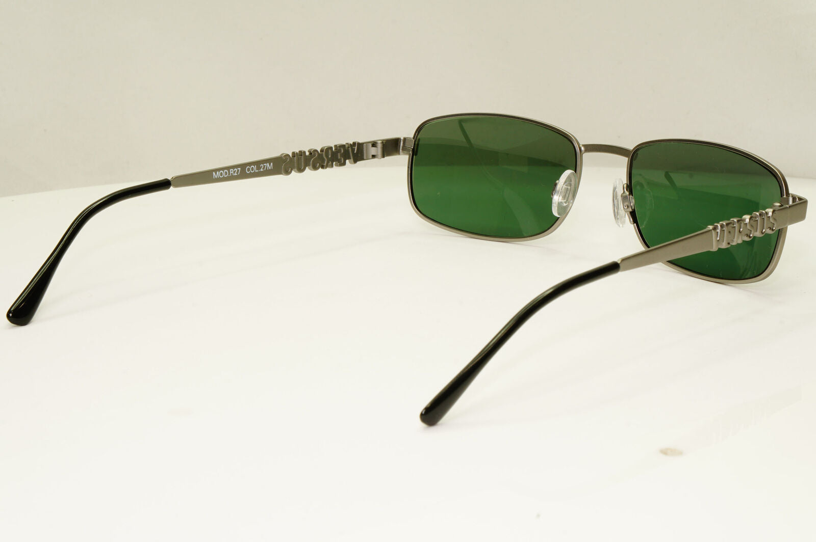 Versus 1995 Vintage Silver Green Metal Sunglasses Gianni Versace MOD R27 COL 27M