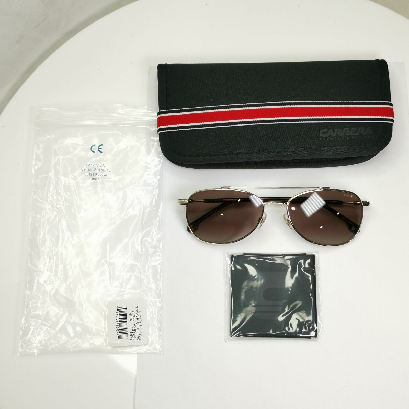 Carrera Gold Sunglasses Pilot Brown Gradient Fade Mens Metal 224 06JHA 58mm