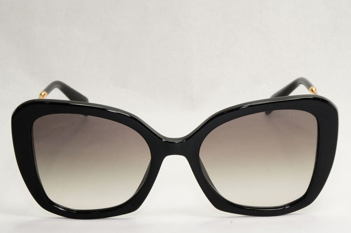 Prada Sunglasses Black Gold Square Grey Gradient Milano PR03YS SPR 03Y 1AB-0A7