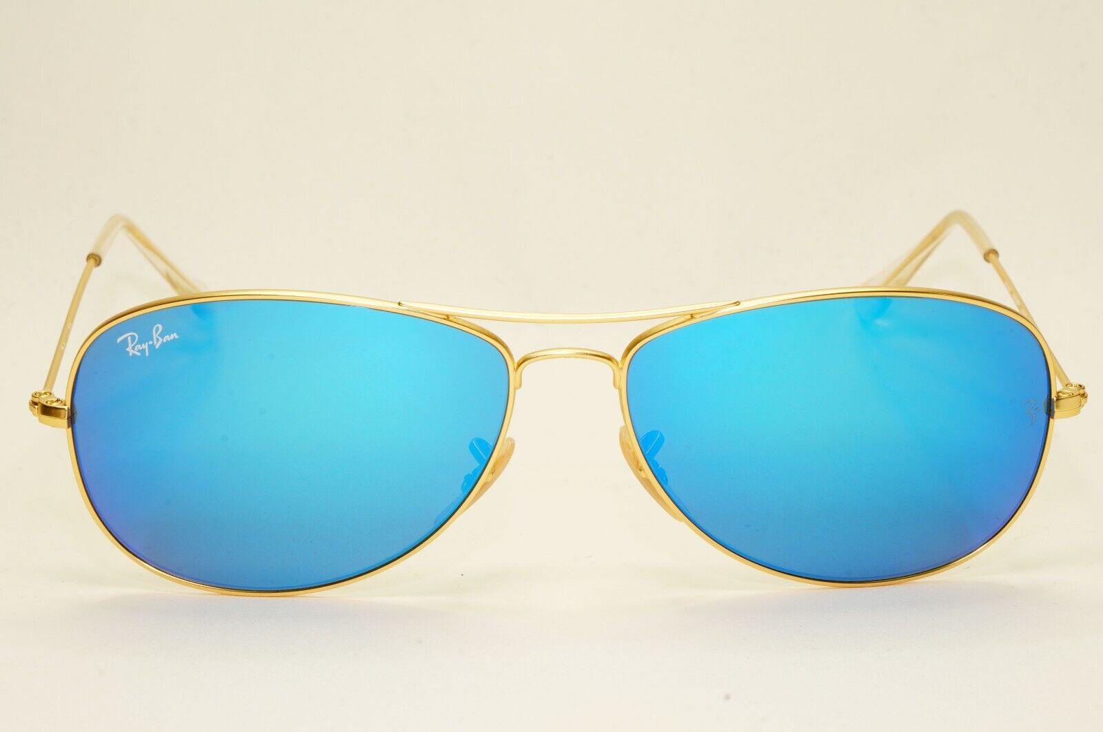 Ray-Ban Sunglasses Cockpit Gold Blue Mirror Pilot Metal RB 3362 112/17 59mm
