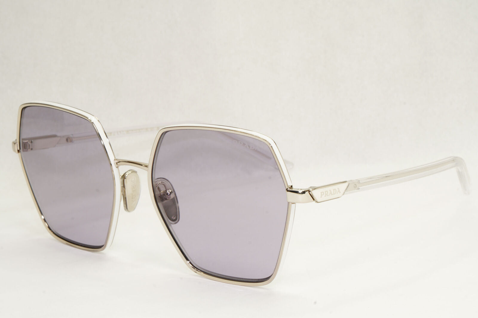 Prada Sunglasses Violet Silver Tranparent Hexagonal PR56YS SPR 56Y 1BC-09M 58mm