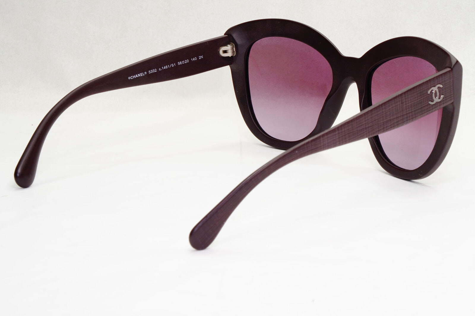 Chanel Sunglasses Dark Burgundy Maroon Tweed Pattern 5332 c.1461/S1 120124