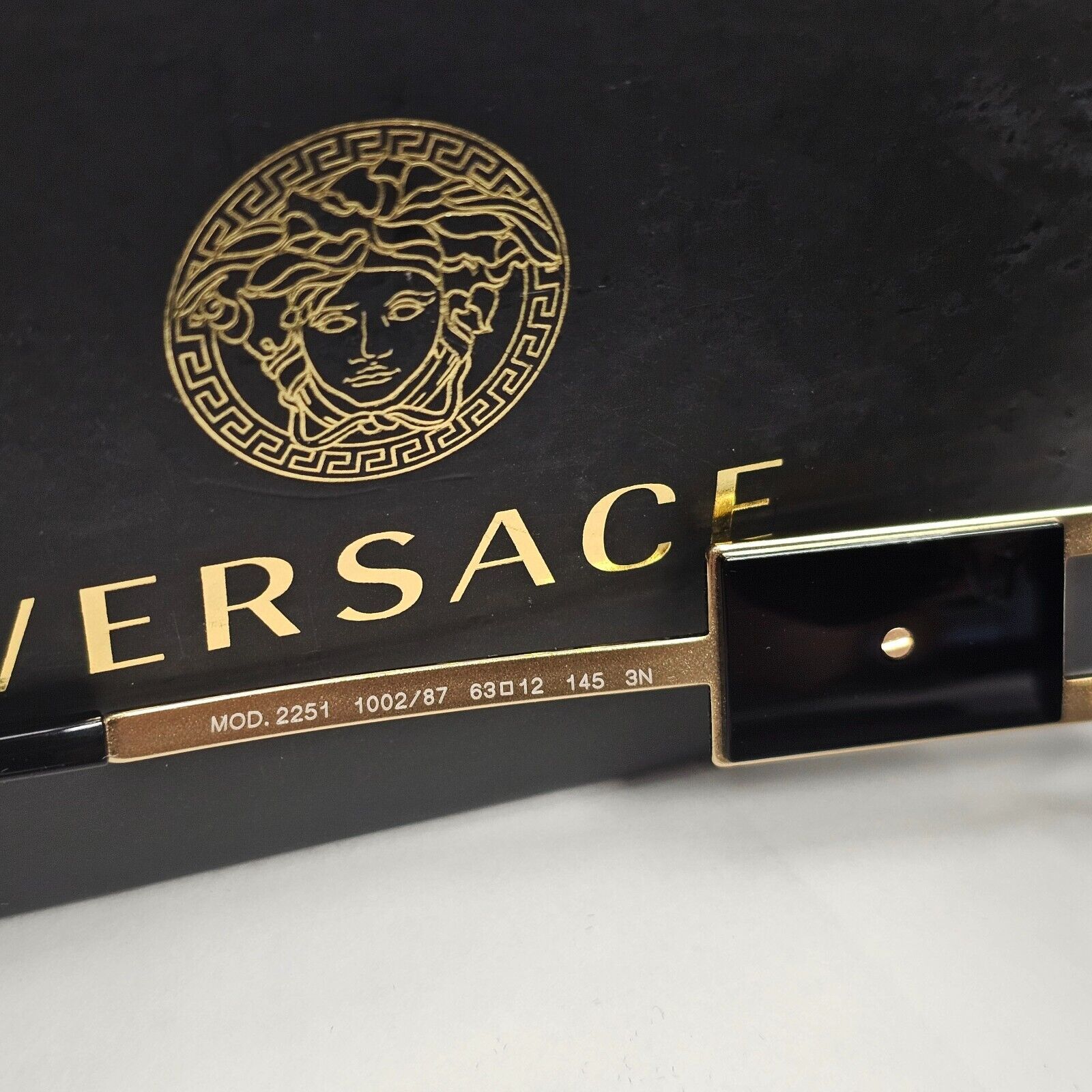 Versace Sunglasses Gold Black Grey Metal Navigator Pilot MOD VE 2251 1002/87
