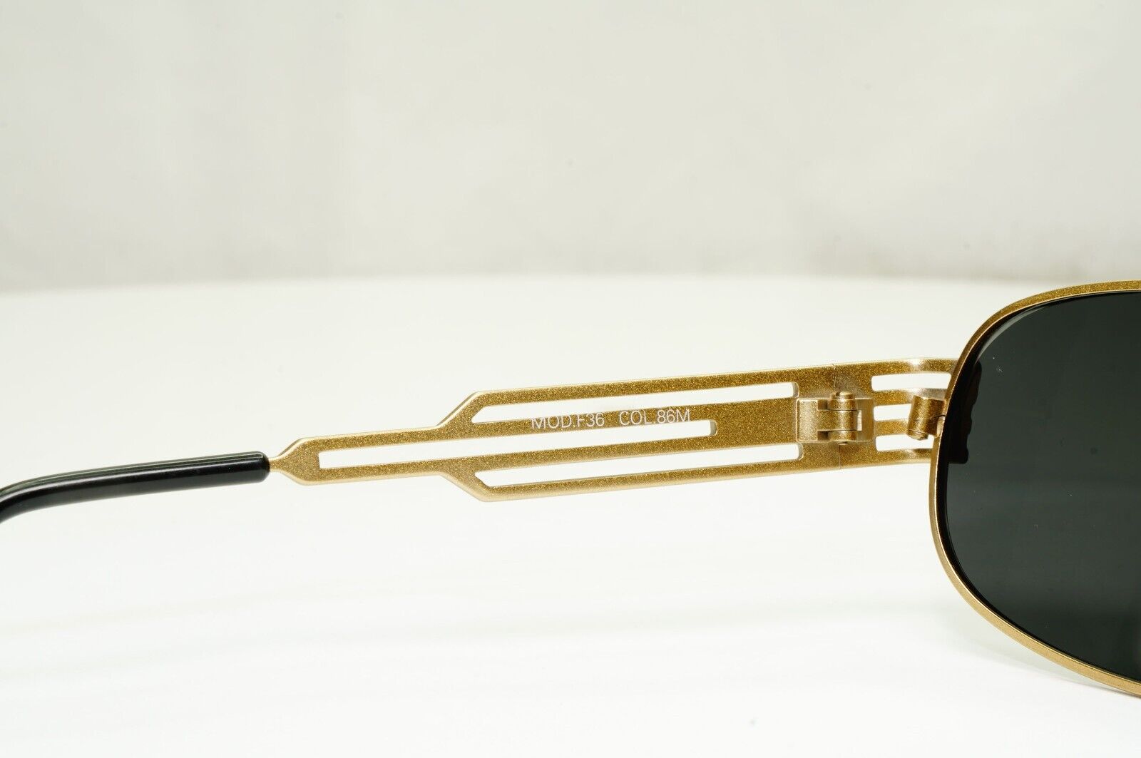 Versus 1996 by Gianni Versace Vintage Gold Black Sunglasses MOD F36 COL 86M