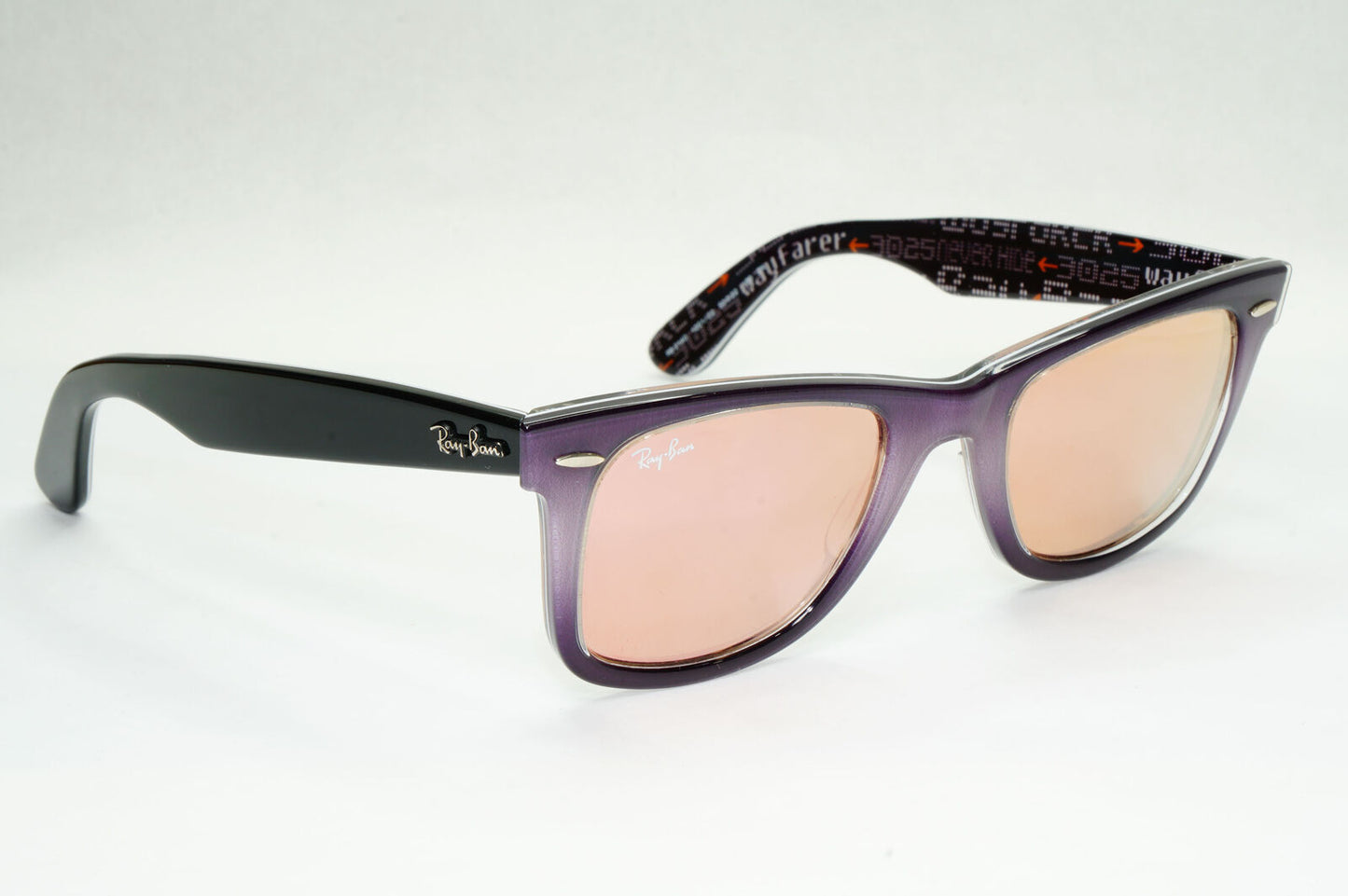 Ray-Ban Wayfarer Sunglasses Prints Pink Copper Mirror RB 2140 1201/Z2 310323