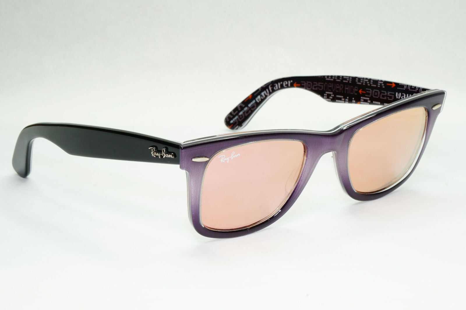 Ray-Ban Wayfarer Sunglasses Prints Pink Copper Mirror RB 2140 1201/Z2 310323