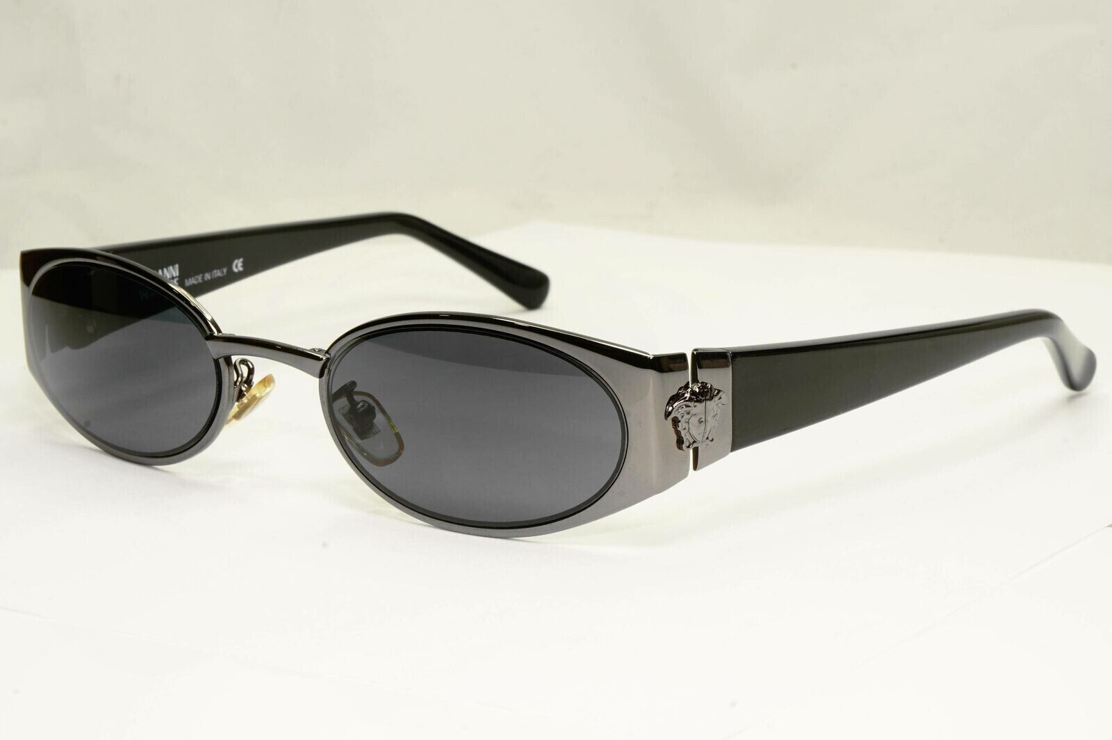 Gianni Versace 1996 Vintage Gunmetal Black Medusa Sunglasses MOD X30 COL 89M