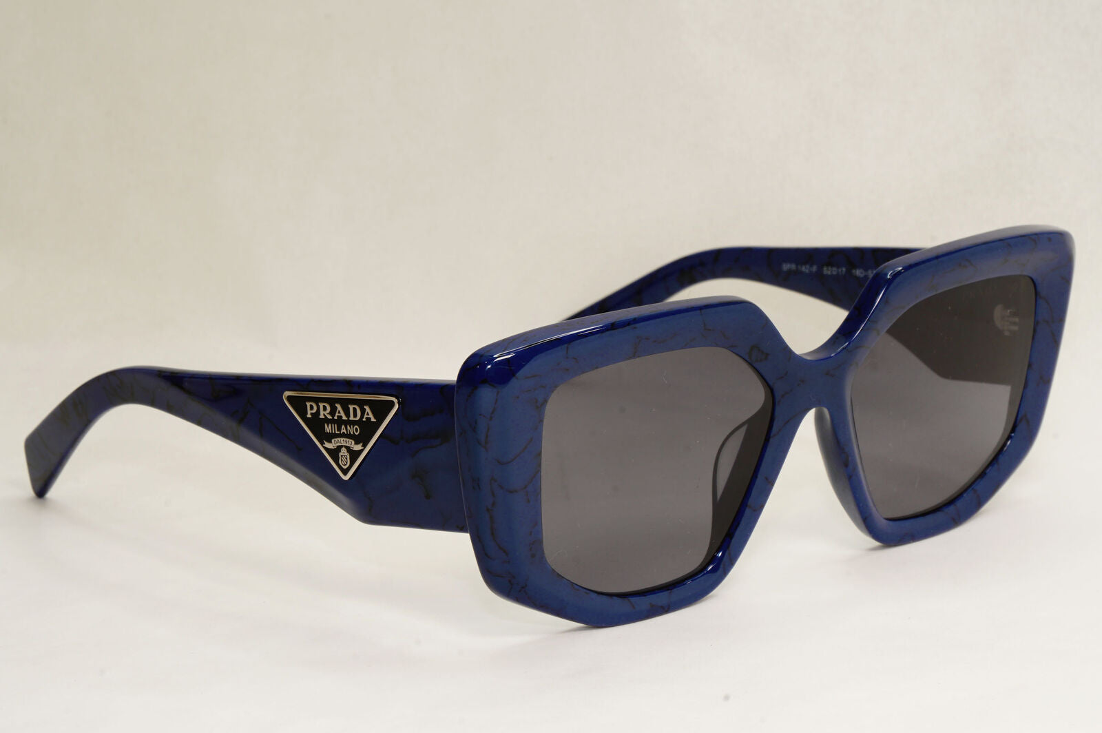 Prada Sunglasses Polarised Blue Marble Triangle Square PR14ZSF SPR 14Z-F 18D-5Z1