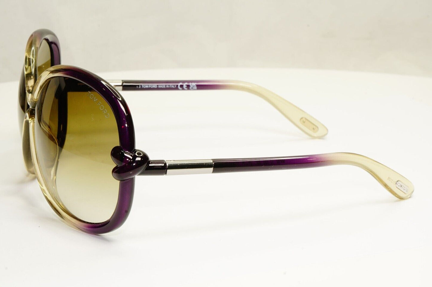 Tom Ford Oversized Sunglasses Knot Brown Gradient Purple TF 185 Sonja 95P 37809