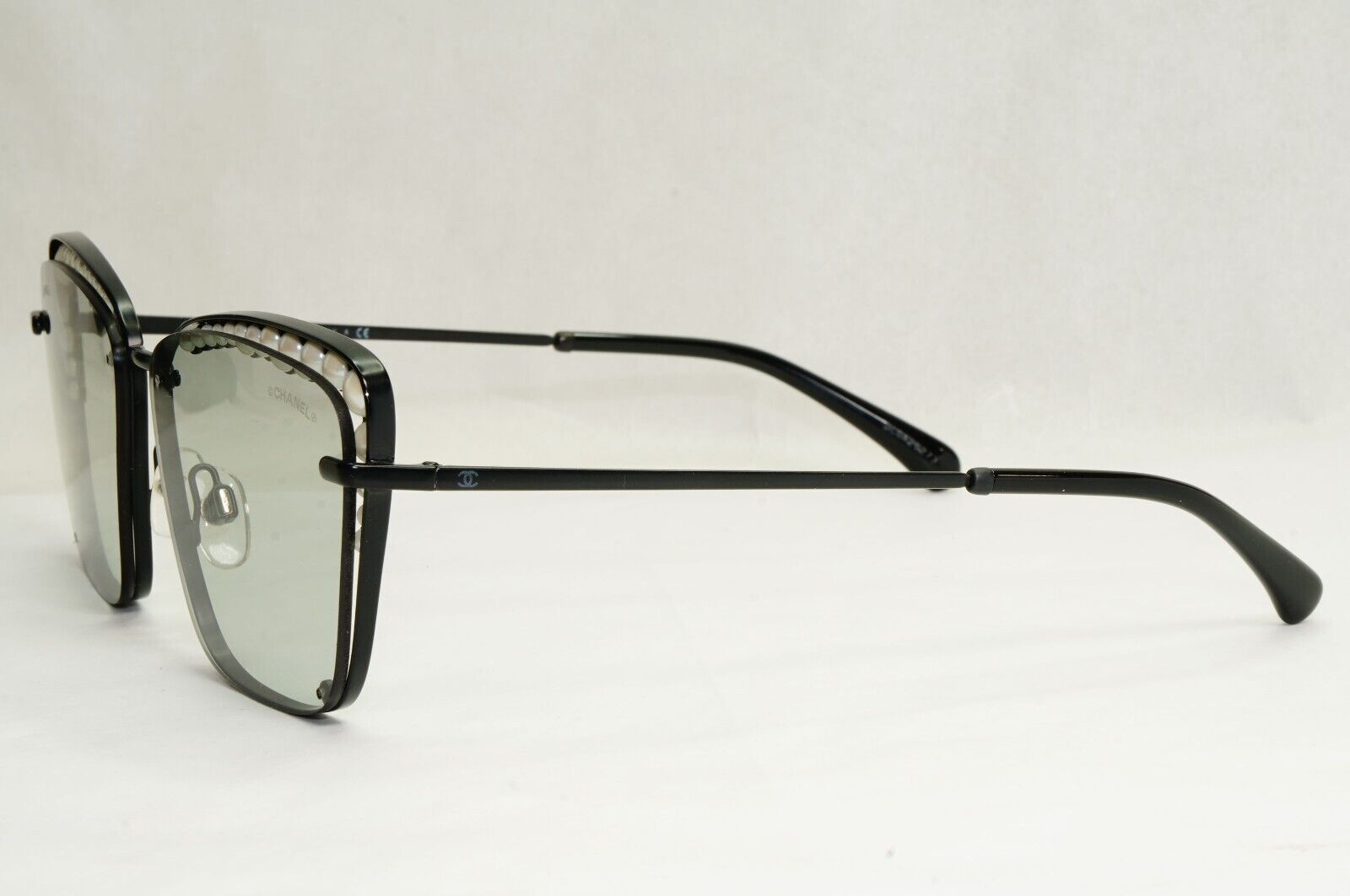 Chanel Sunglasses Pearl Black Square Metal Light Grey 4235-H c.101/87 57mm