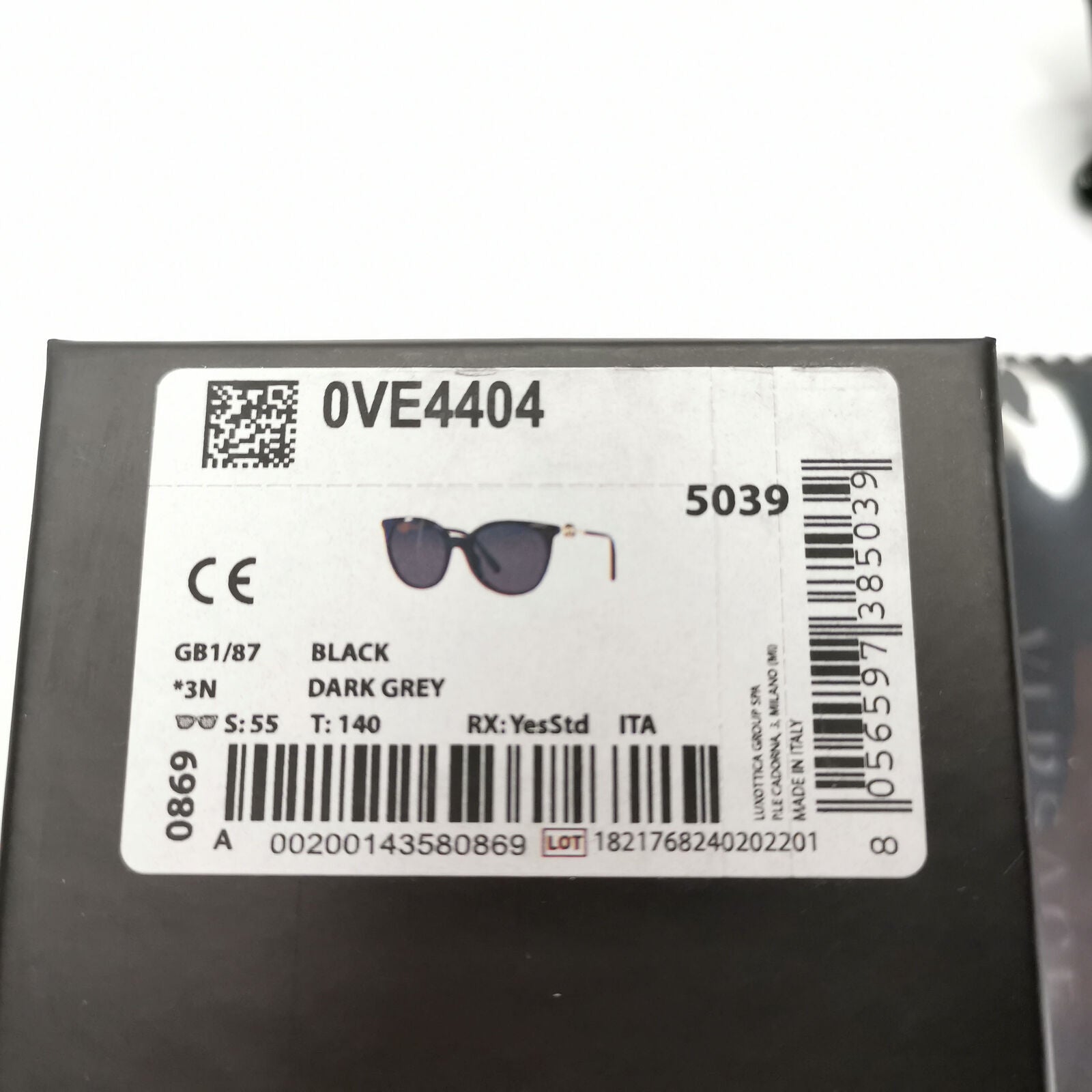 Versace Sunglasses Black Gold Medusa Grey Square MOD VE 4404 GB1/87 55mm