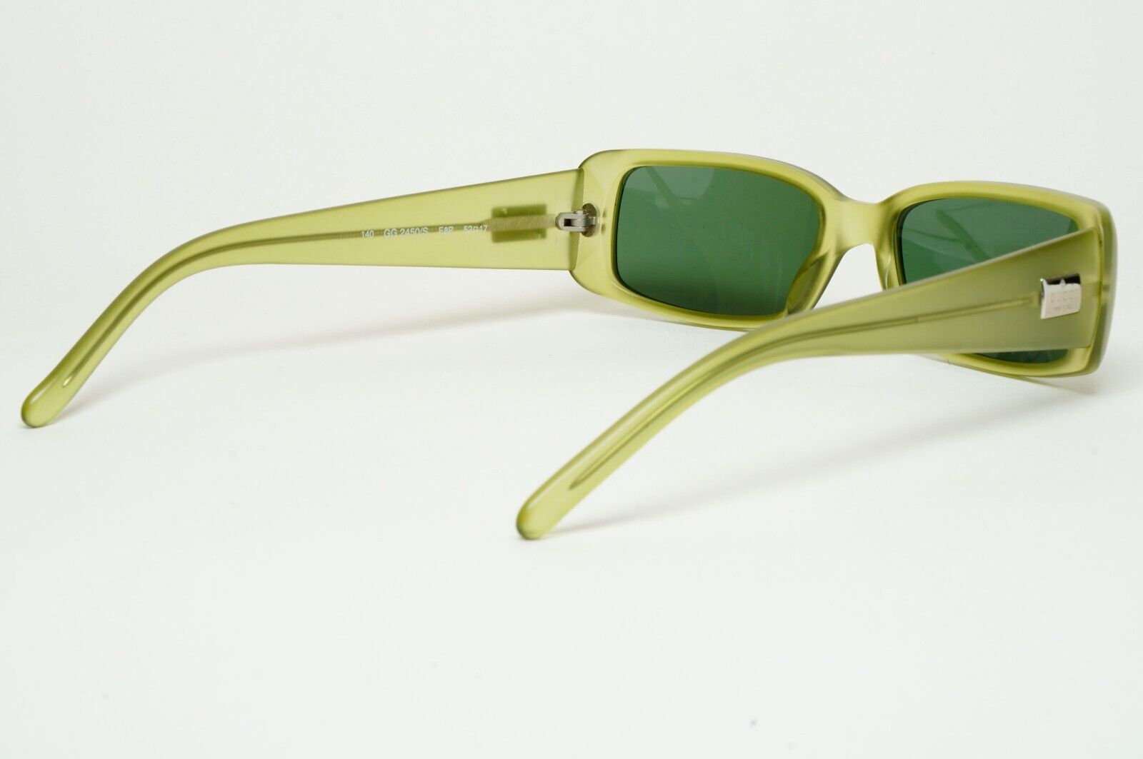 Gucci Sunglasses 1998 Vintage Green Transparent Rectangle GG 2450/S E8P 070125