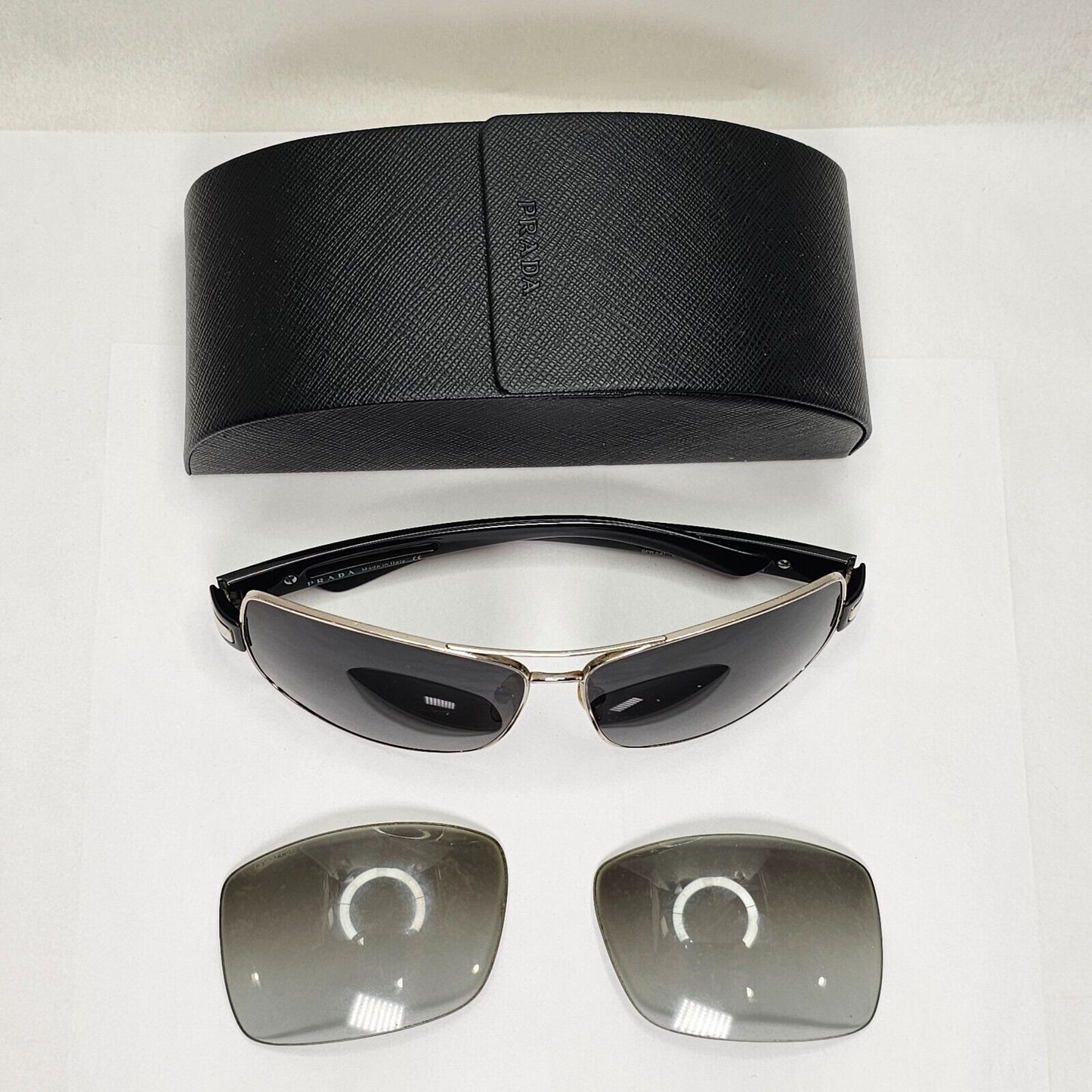 Prada Sunglasses 2011 Vintage Wrap Black Silver PR54IS SPR 54I 1BC-3M1 121223