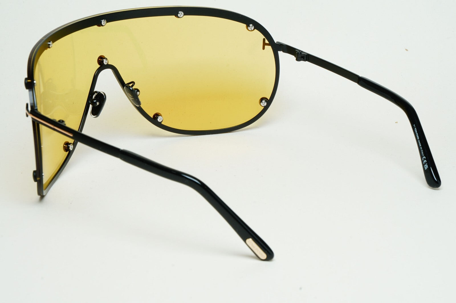 Tom Ford Sunglasses Kyler Black Yellow Visor Shield Large FT1043 TF 1043 02E