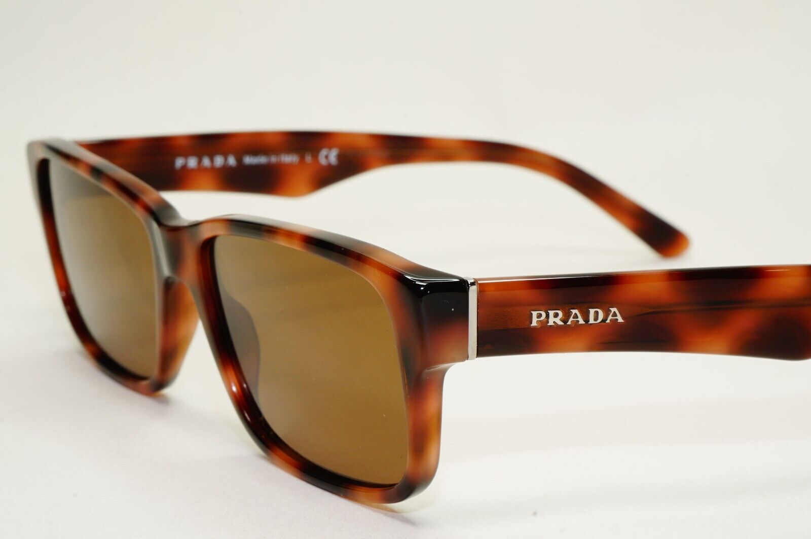 Prada Sunglasses Brown Tortoiseshell Rectangle PR16MV VPR 16M 519-1O1 55mm