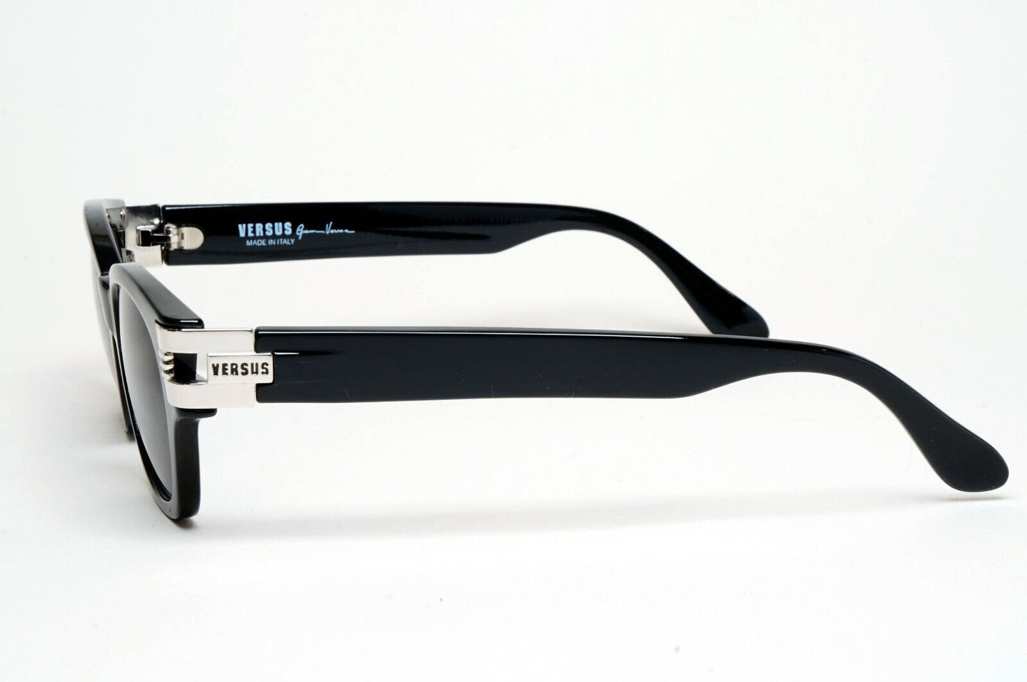 Versus Sunglasses 1996 by Gianni Versace Vintage Black Silver MOD E28 COL 852