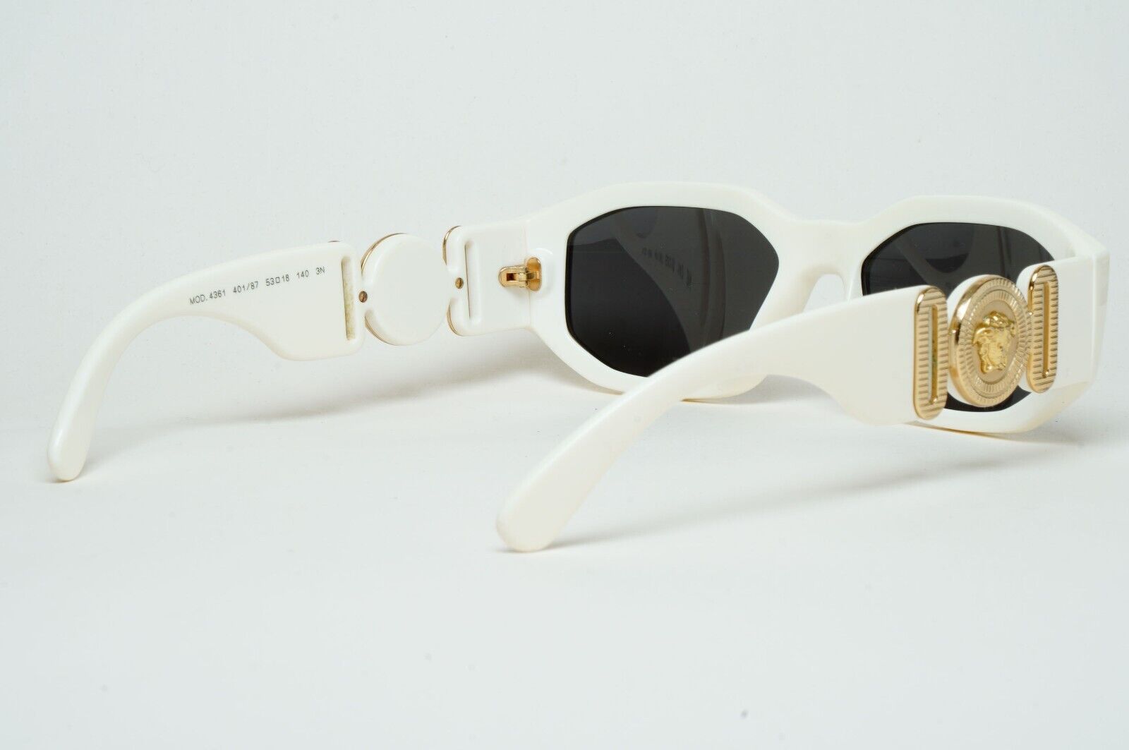 Versace Sunglasses White Black Gold Medusa Biggie MOD VE 4361 401/87 100125