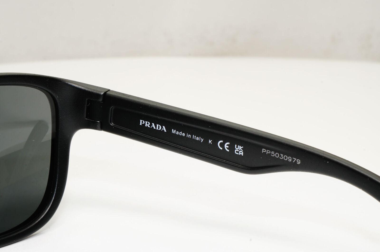 Prada Sunglasses Black Matte Rubber Square Red PS01US SPS 01U DG0-5S0 55mm