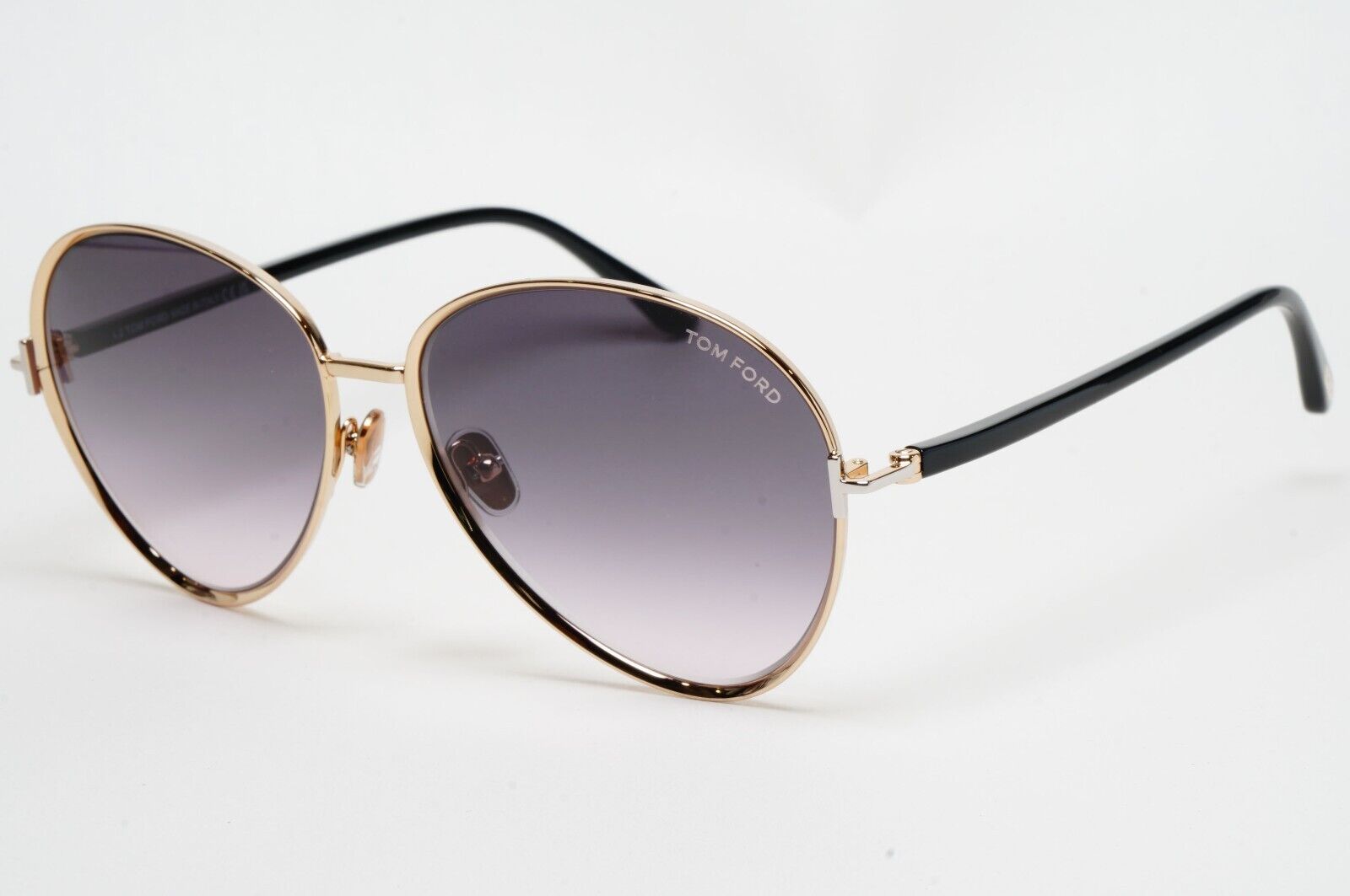 Tom Ford Sunglasses Rio Gold Black Grey Gradient Metal Pilot FT1028 TF 1028 28B