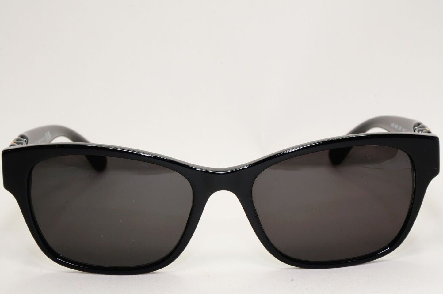 Versace Sunglasses Black Gold Medusa Chain Square Glossy MOD VE 3306 GB1 54mm